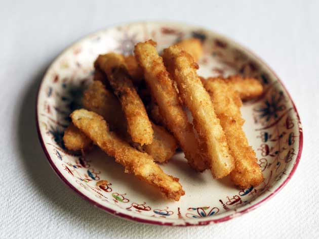 Fry until nicely coloured and crisp and serve with your choice of sauce.