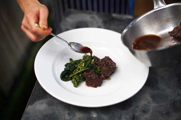 This dish is made from a cut known as chuck; it has more flavour than fillet and lends itself to long cooking times
