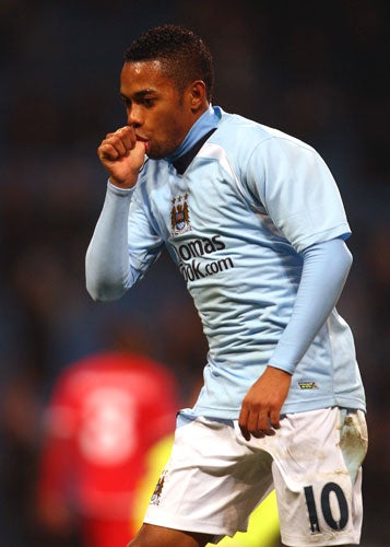 Robinho scored his first goal of 2009 in the 4-2 victory over West Bromwich Albion on Sunday