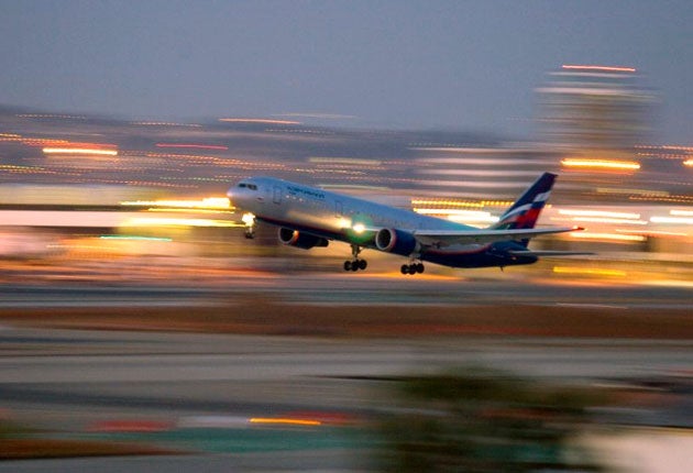 The Aeroflot flight landed safely
