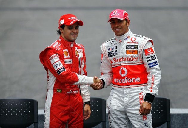 Massa missed out on the 2008 F1 title by a single point to Lewis Hamilton