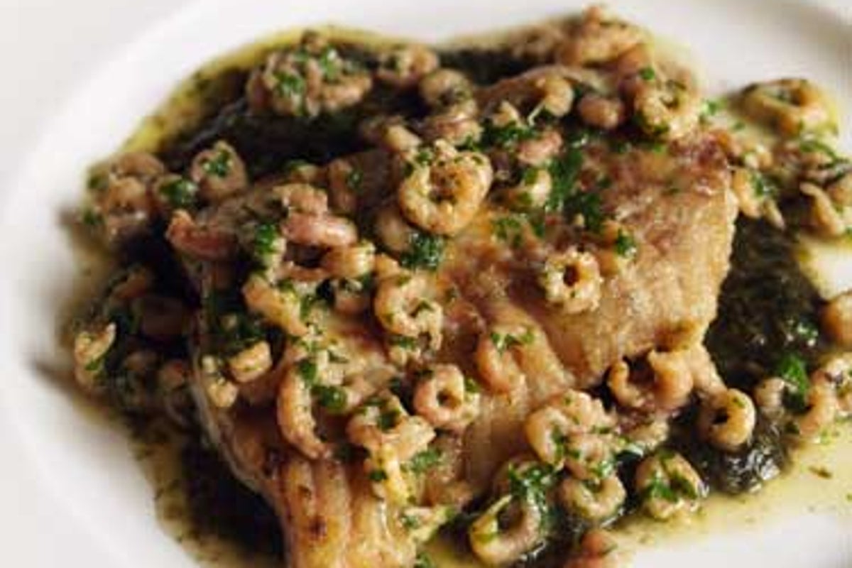 Ling with laverbread and brown shrimps | The Independent | The Independent