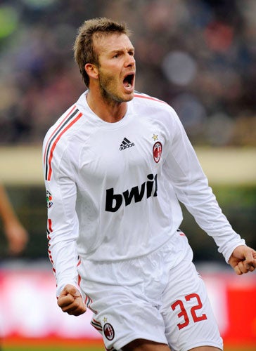 Beckham had a spell at AC Milan last season