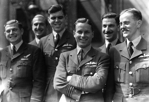 Wing Commander Guy Gibson VC with members of 617 squadron