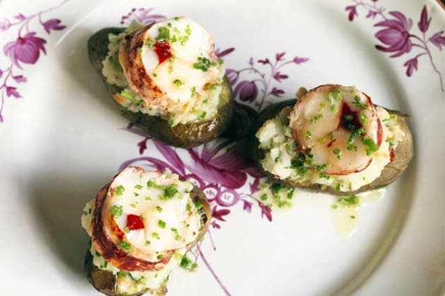 You can make a lot of nibbles for pre-dinner drinks from just one lobster