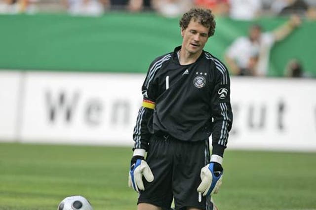<p>Jens Lehmann in action for Germany during his playing career </p>