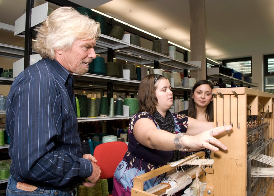 Richard Branson pays Derby design students a visit
