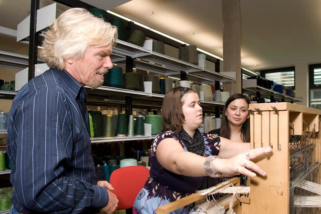 Richard Branson pays Derby design students a visit