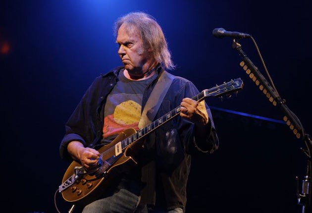 Neil Young previously headlining the Pyramid Stage at Glastonbury