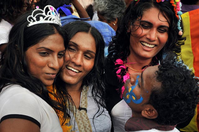 <p>FILE-Indian transsexuals in yesterday’s gay pride march in Bangalore.</p>
