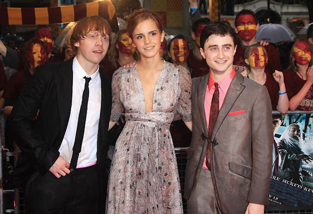 Rupert Grint, Emma Watson and Daniel Radcliffe at the premier of the final Harry Potter film last week