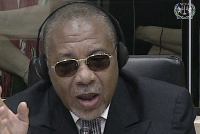 The former Liberian president Charles Taylor during a previous session of the International Criminal Court