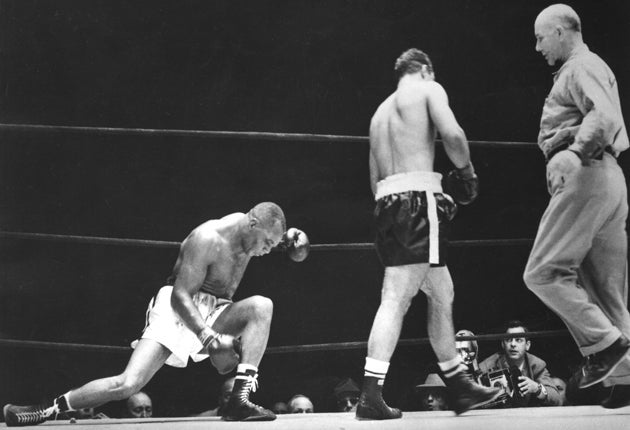 Marciano's war with Jersey Joe Walcott in 1952