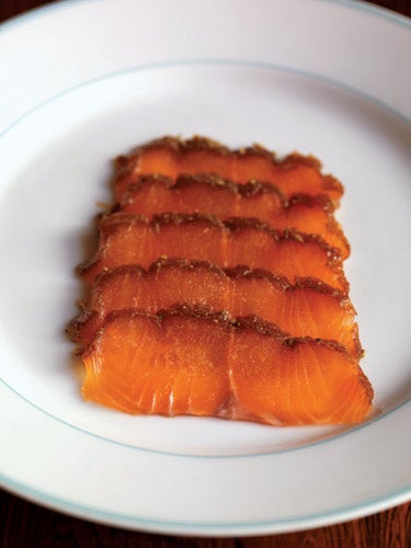 Treacle-cured salmon can be served with pickled cucumber or just some good bread and a leafy salad