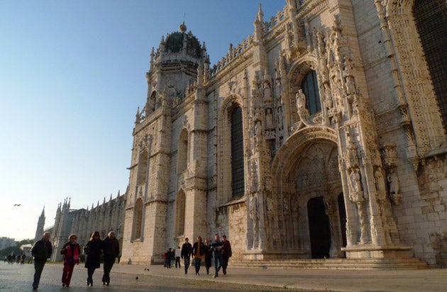 The Jeronimos Monastery is one of the most prominent examples of Late Gothic Manueline style of architecture in Lisbon
