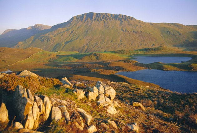 Cader Idris and Cregennen Lake, in Snowdonia National Park