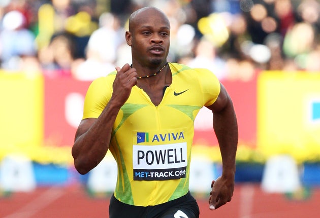 Powell holds the record for the most sub-ten second 100m times (62)