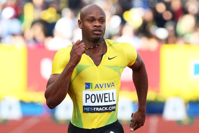 Powell holds the record for the most sub-ten second 100m times