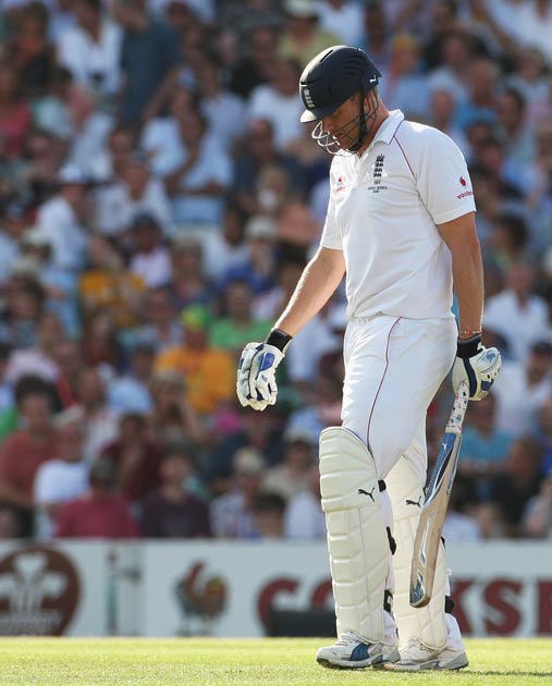 Flintoff was out for just seven runs yesterday