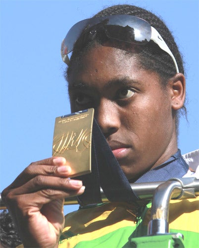 Caster Semenya was greeted by thousands of fans in South Africawhen she returned