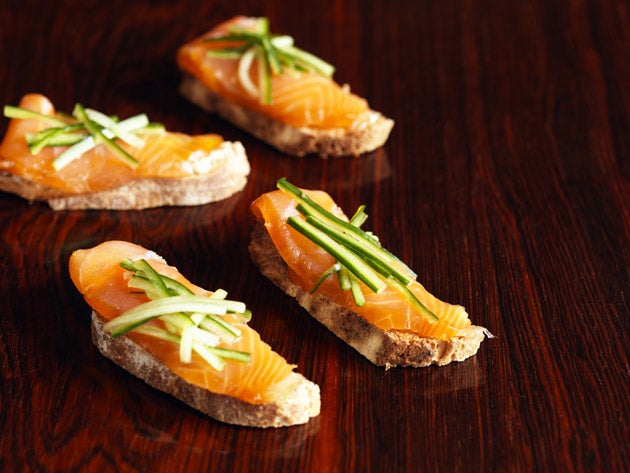 Serve as a canapé-type snack or as a snack or starter