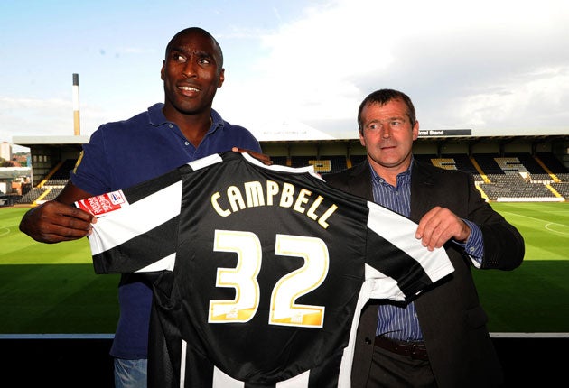 Campbell is a free agent after leaving Notts County