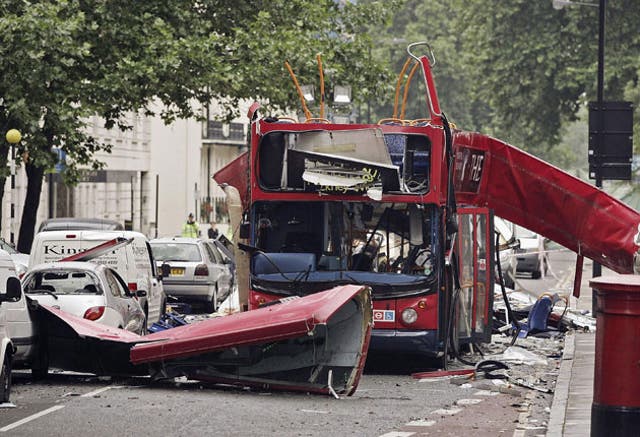 The aftermath of the 7/7 bombings in London's Tavistock Square