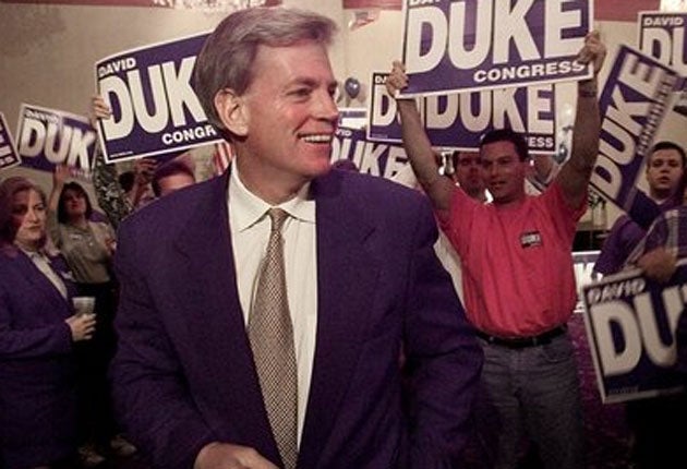 David Duke on one of his earlier unsuccessful campaigns