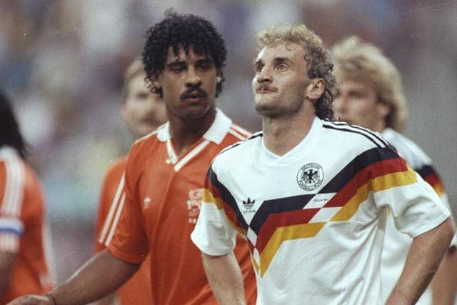 <b>Frank Rijkaard</b><br/>
Frank Rijkaard spat into Rudi Voller's mullet not once but twice as hostilities between Holland and Germany boiled over at the 1990 World Cup.