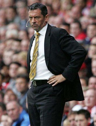 Phil Brown was replaced by Dowie