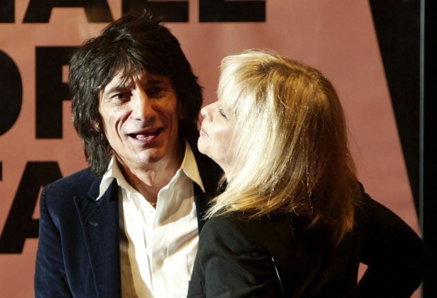 Ronnie Wood with his wife Jo. Their 24-year marriage ended this year.