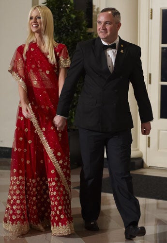Michaele and Tareq Salahi arrive at the White House for last Tuesday's state dinner hosted by President Obama for Indian PM Manmohan Singh