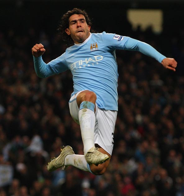 Tevez left United in the summer and joined City