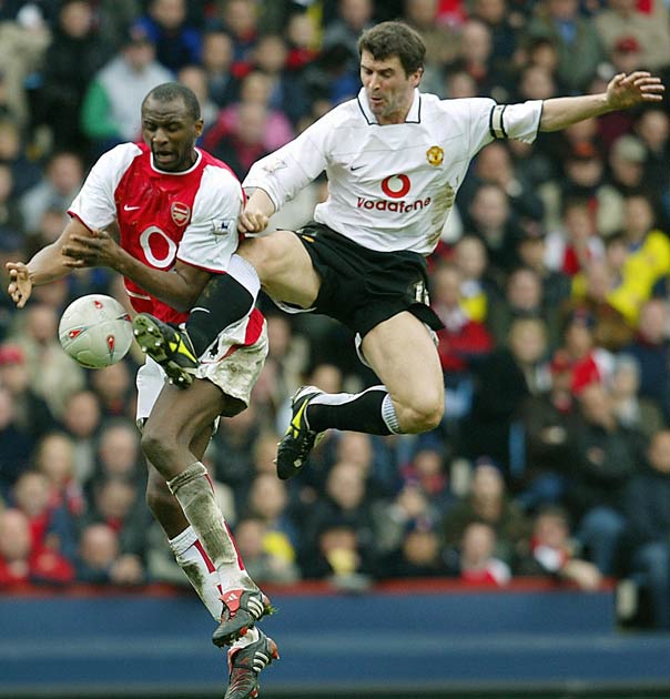 Roy Keane had a fierce rivalry with Arsenal captain Patrick Vieira over the years