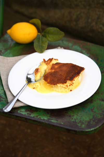 Lemon pudding should have a golden-sponge topping hiding a beautifully oozing creamy sauce