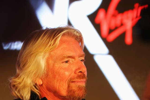 Sir Richard Branson pictured at yesterday's launch