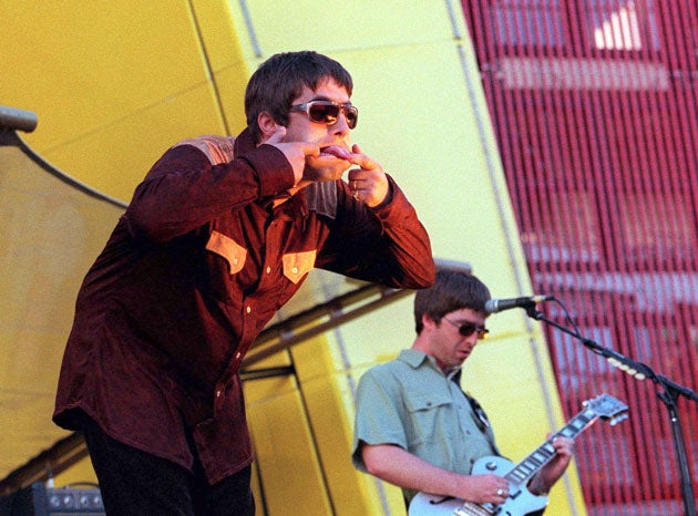 Liam Gallagher with former band Oasis