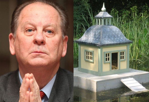Sir Peter Viggers claimed his duck house on expenses, one of the items that outraged public sentiment