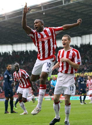 Fuller pictured for Stoke during this season's FA Cup