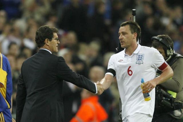 Terry was stripped of the England captaincy by Fabio Capello
