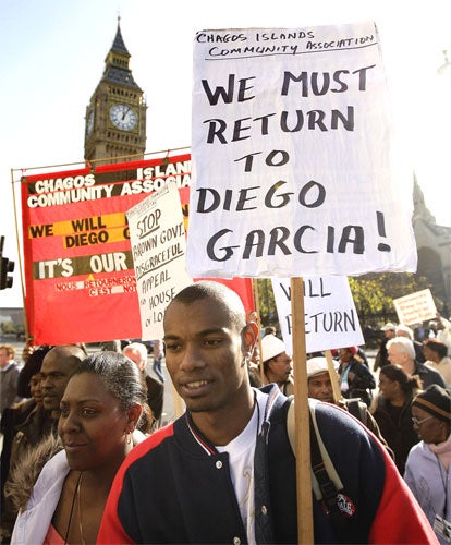 A protest by people from the Chagos Islands in London