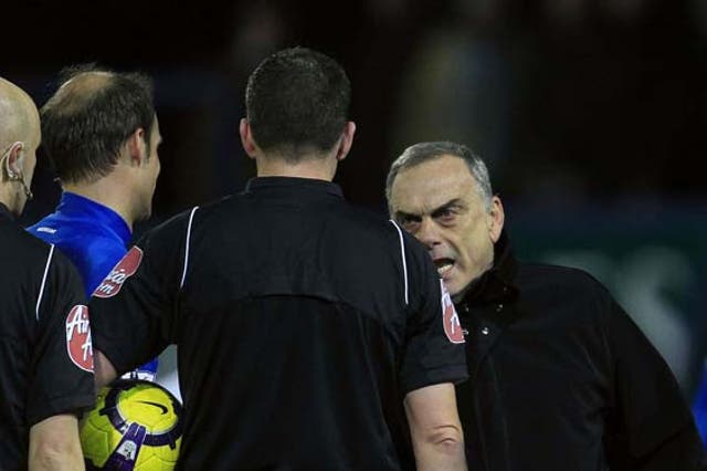 Grant vents his frustration at a referee earlier this season