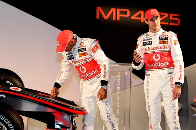 Lewis Hamilton (left) and Jenson Button will team up at McLaren this season