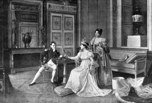 Bonaparte and Josephine de Beauharnais married in 1796. Because she did not bear Napoleon any children, he had their marriage annulled in 1810