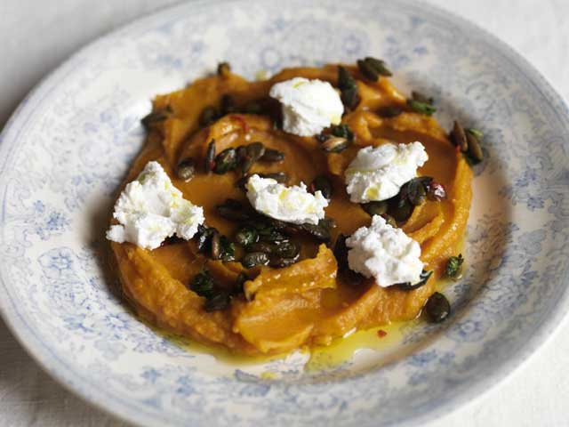 The inspiration for this simple, light dish comes from the Mediterranean and Middle Eastern dishes such as aubergine salad, baba ganoush and hummus