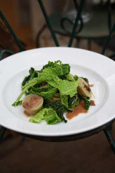 Perfect partners: Savoy cabbage and roasted new-season garlic work well together