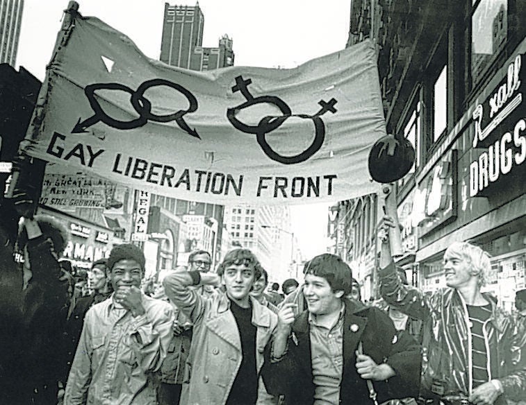 Members of the Gay Liberation Front on the march