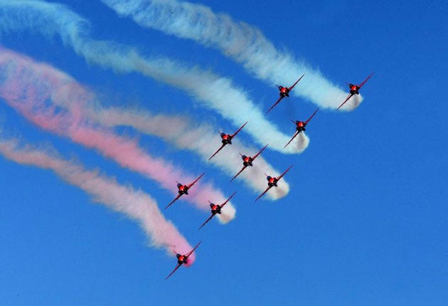 The Red Arrows team has flown world-famous diamond formation for first time in 18 months
