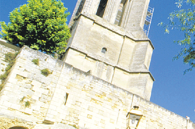Historic setting: a church tower presides over St-Emilion
