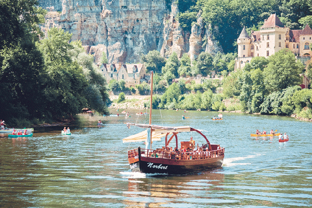 Making a splash: there’s a wide variety of activities to choose, from sight-seeing trips on the Dordogne to rafting